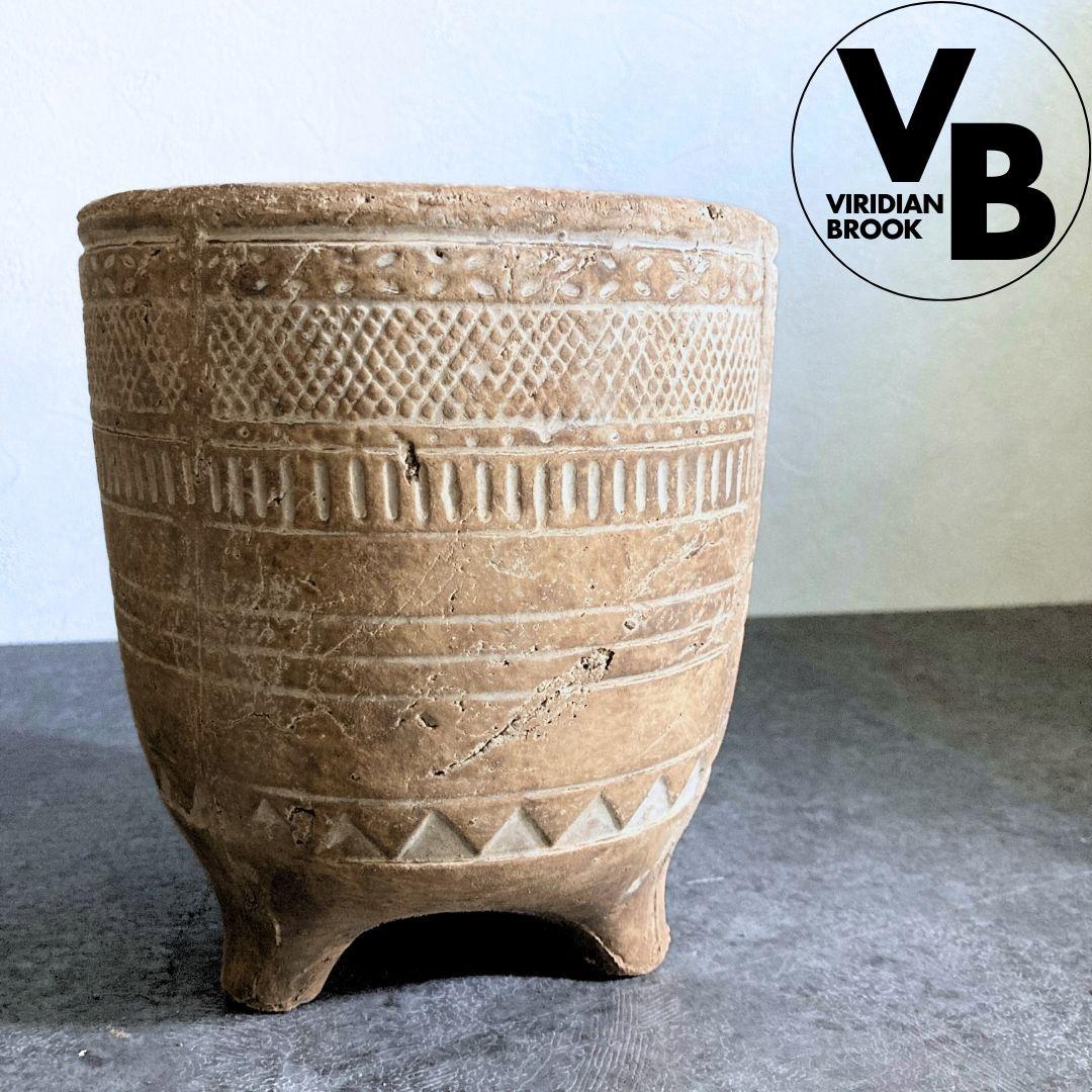 【トライバリズムポット】  おしゃれ 陶器鉢 4寸 4号 中型 観葉植物1枚目の画像