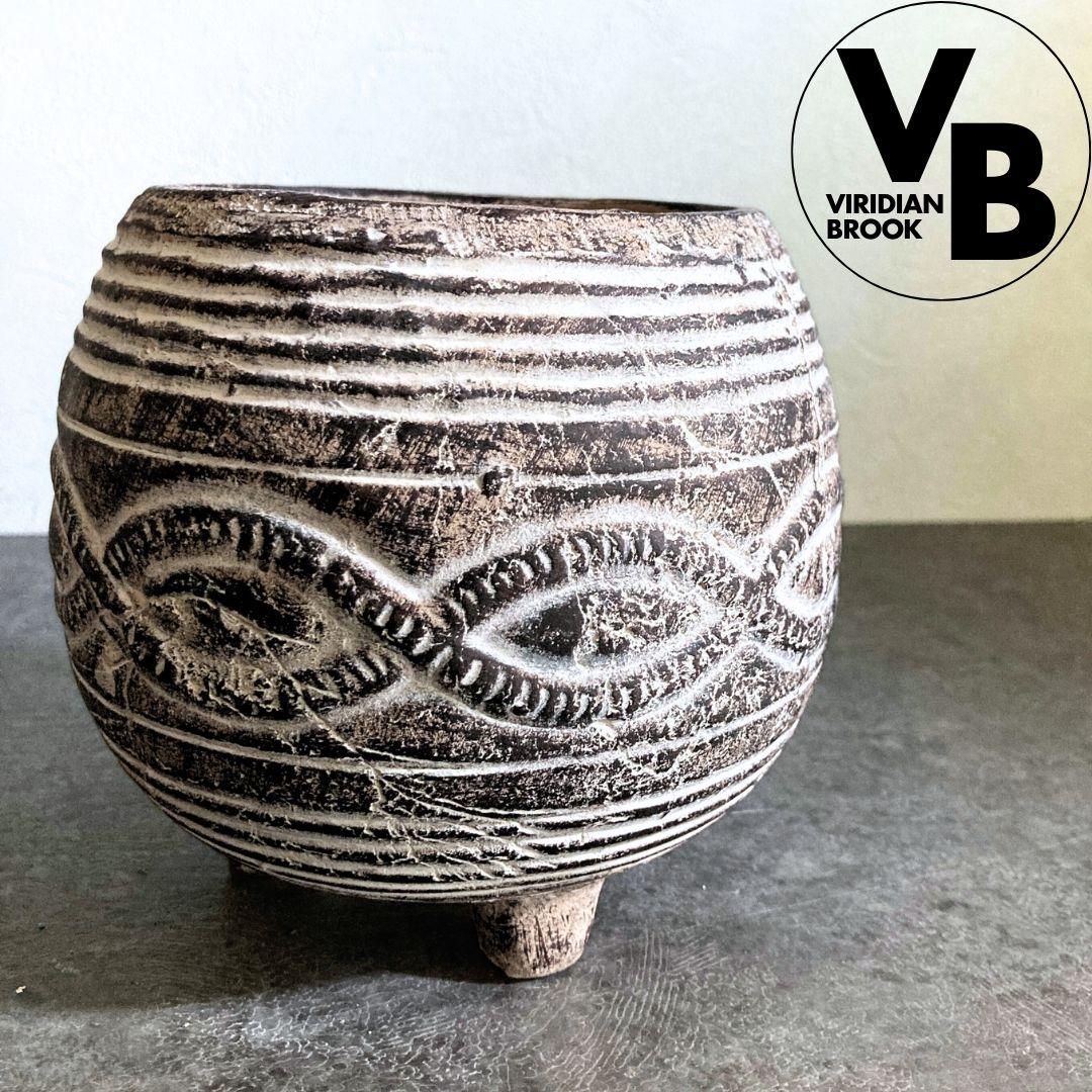 【クロスロープポット】おしゃれ 陶器鉢 4.5寸 4.5号 中型 観葉植物1枚目の画像