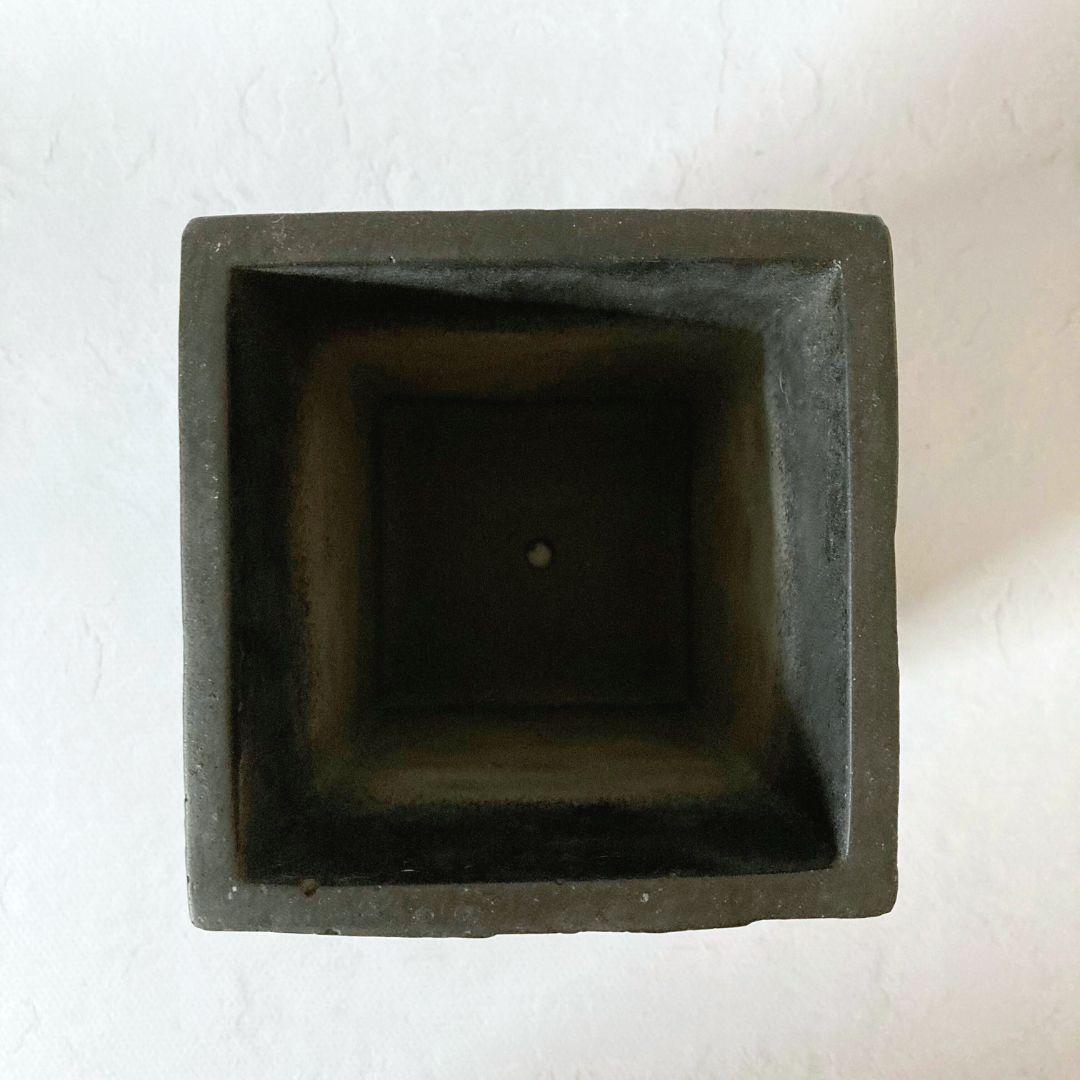 傷・削れあり 訳ありロングポット ブラック 植木鉢 陶器鉢 観葉植物 新品 未使用 | 2枚目