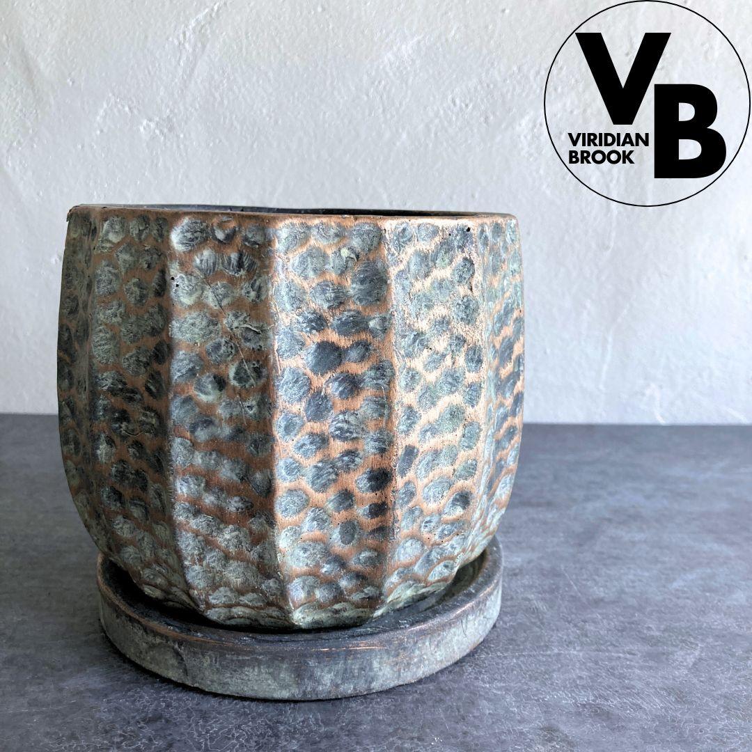 【メロネ・ラウンドポット】 おしゃれ 陶器鉢 3.5寸 3.5号 小型 観葉植物