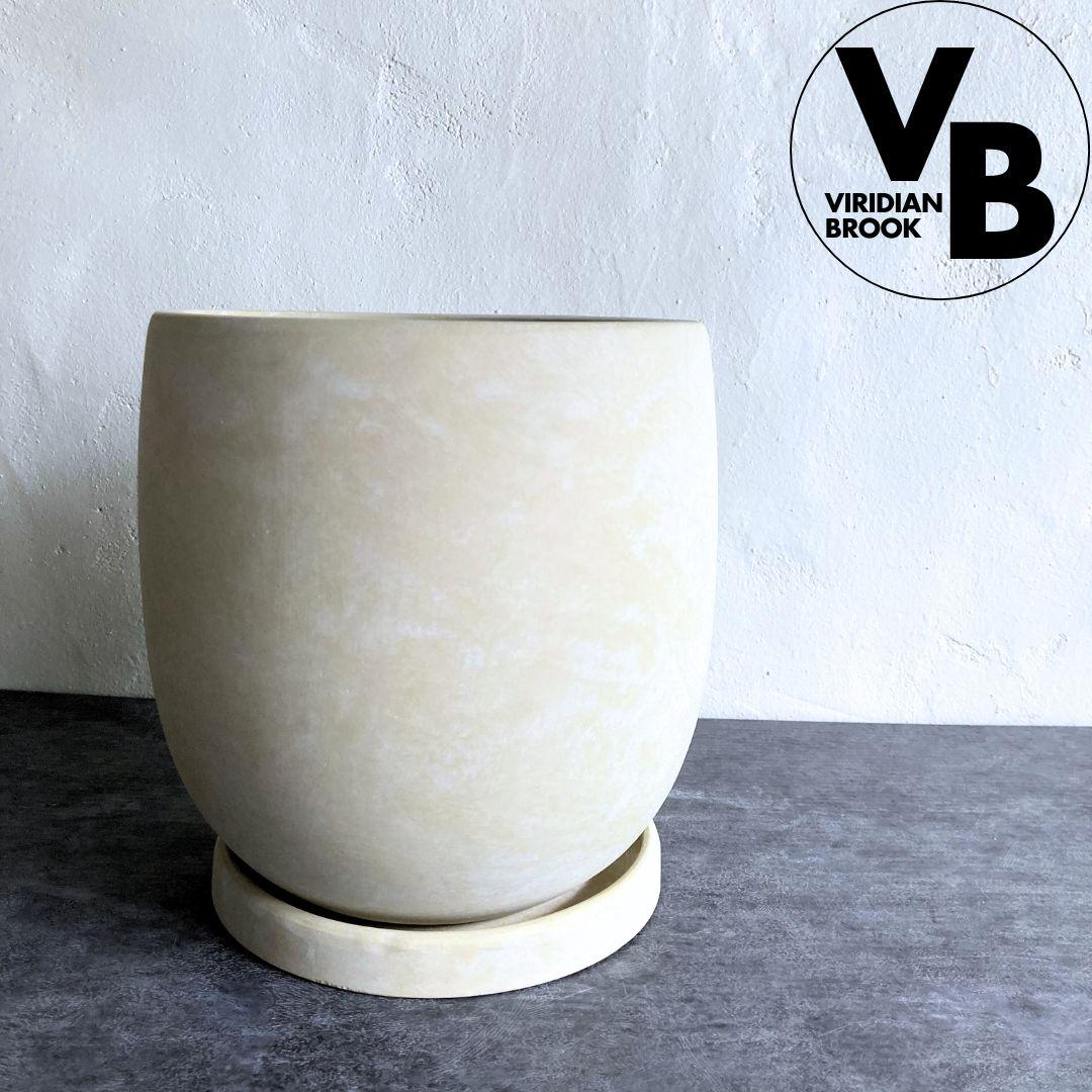 【アイルエッグ イエロー】 植木鉢 陶器鉢 大型 観葉植物 未使用 おしゃれ 7寸 7号1枚目の画像